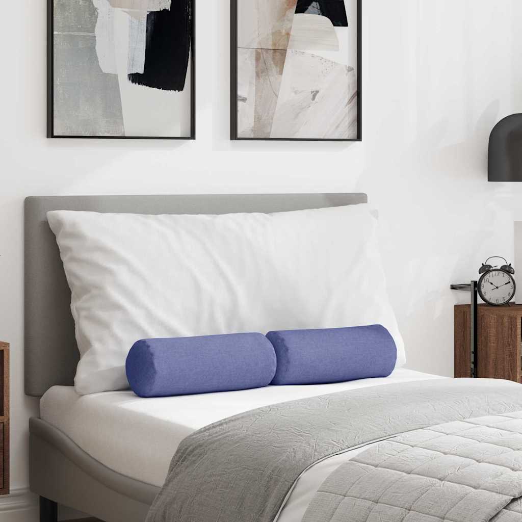 vidaXL Perne Bolster 2 pcs Albastru Jeans Ø 15 x 40 cm țesătură