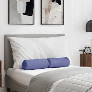 Polštáře 2 pcs Modrá džínovina Ø 15 x 40 cm textil - obrázek 1