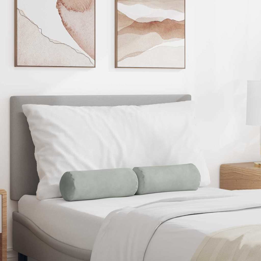 vidaXL Perne Bolster 2 pcs Gri deschis Ø 15 x 40 cm