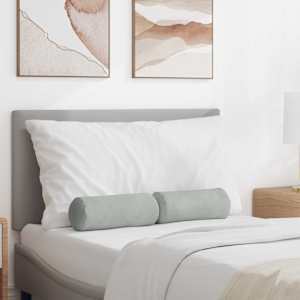 Polštáře 2 pcs Světle šedá Ø 15 x 40 cm Žebrovaná látka - obrázek 1