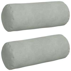 Polštáře 2 pcs Světle šedá Ø 15 x 40 cm Žebrovaná látka - obrázek 2