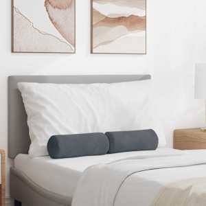 Polštáře 2 pcs Tmavě šedá Ø 15 x 40 cm Žebrovaná látka - obrázek 1