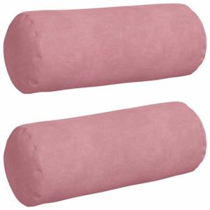 Polštáře 2 pcs Růžová Ø 15 x 40 cm Žebrovaná látka - obrázek 2