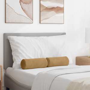 Blazine 2 pcs Rjava Ø 15 x 40 cm Žametna tkanina