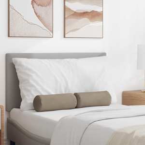 Blazine 2 pcs Taupe Ø 15 x 40 cm Mikrofiber tkanina