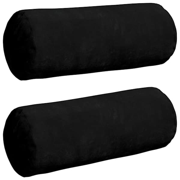 vidaXL Padjad 2 pcs Must &Oslash; 15 x 40 cm Mikrofiber kangas