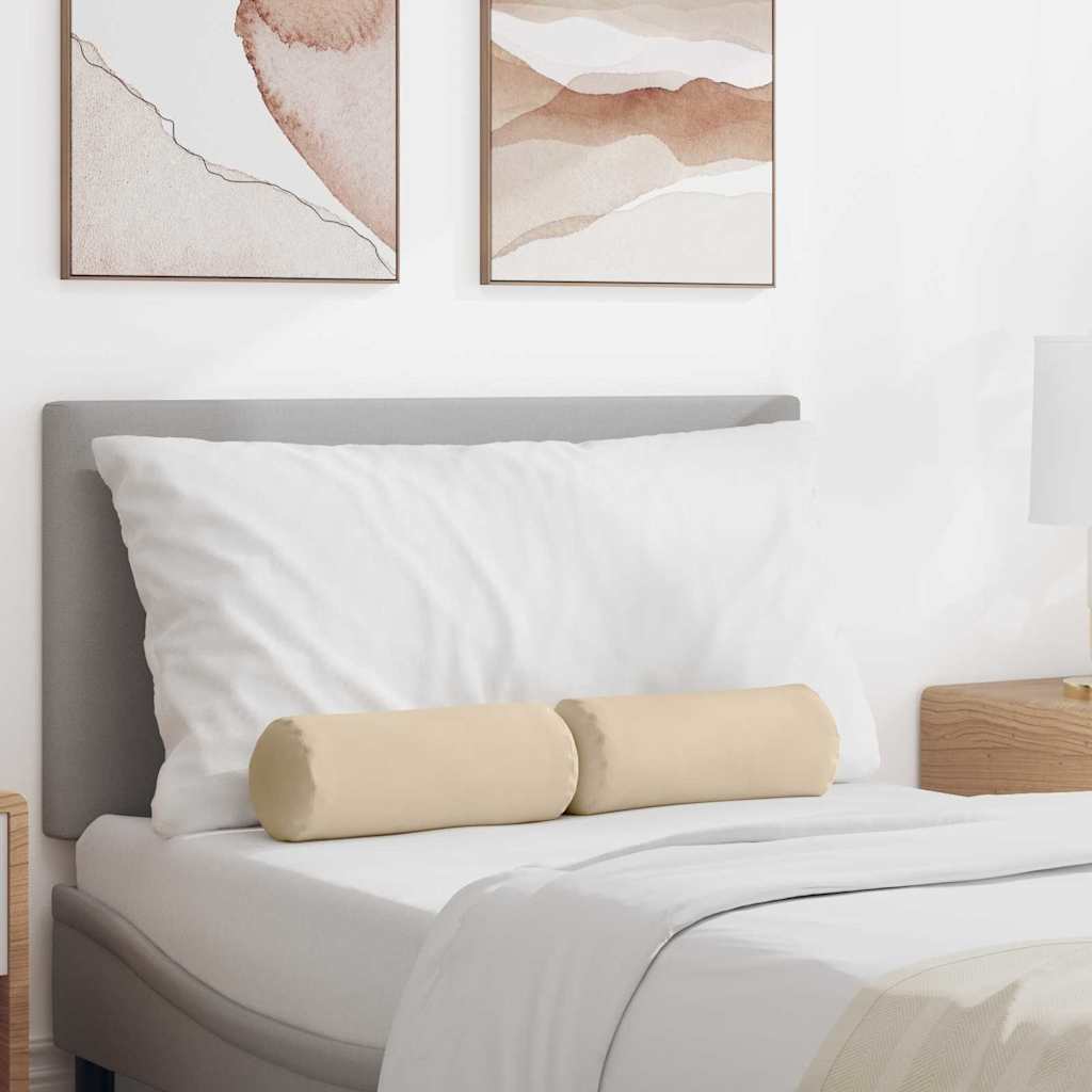 vidaXL Perne Bolster 2 pcs Crem Ø 15 x 40 cm Țesătură din microfibră