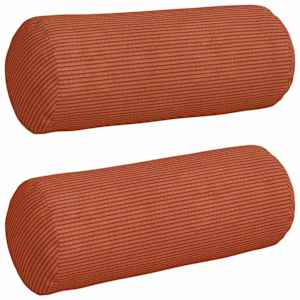 Polštáře 2 pcs Červená oranžová Ø 15 x 40 cm Žebrovaná látka - obrázek 2