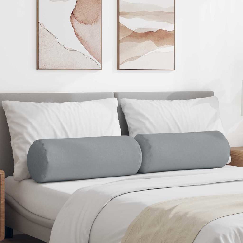 Casă & grădină - Perne Bolster 2 pcs Gri deschis Ø 25 x 70 cm țesătură