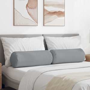 Blazine 2 pcs Svetlo siva Ø 25 x 70 cm blago