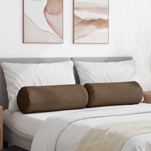 Polštáře 2 pcs Hnědá Ø 25 x 70 cm textil - obrázek 1