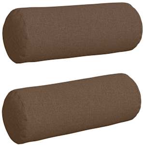 Polštáře 2 pcs Hnědá Ø 25 x 70 cm textil - obrázek 2
