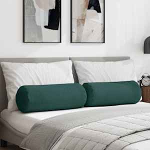 Polštáře 2 pcs Tmavě zelená Ø 25 x 70 cm textil - obrázek 1