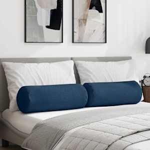 Polštáře 2 pcs Modrá Ø 25 x 70 cm textil - obrázek 1