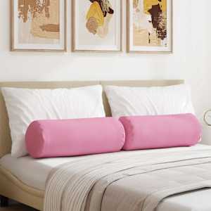Polštáře 2 pcs Růžová Ø 25 x 70 cm textil - obrázek 1