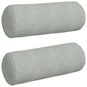 Polštáře 2 pcs Světle šedá Ø 25 x 70 cm Žebrovaná látka - obrázek 2