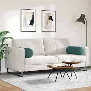 Polštáře 2 pcs Tmavě zelená Ø 25 x 70 cm Žebrovaná látka - obrázek 4