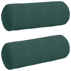 Polštáře 2 pcs Tmavě zelená Ø 25 x 70 cm Žebrovaná látka - obrázek 2