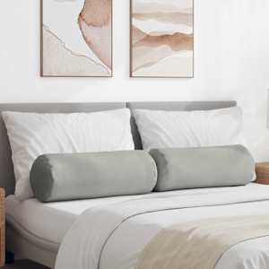 Polštáře 2 pcs Světle šedá Ø 25 x 70 cm Mikrovlákno - obrázek 1