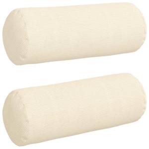 Polštáře 2 pcs Krémová Ø 25 x 70 cm Žebrovaná látka - obrázek 2