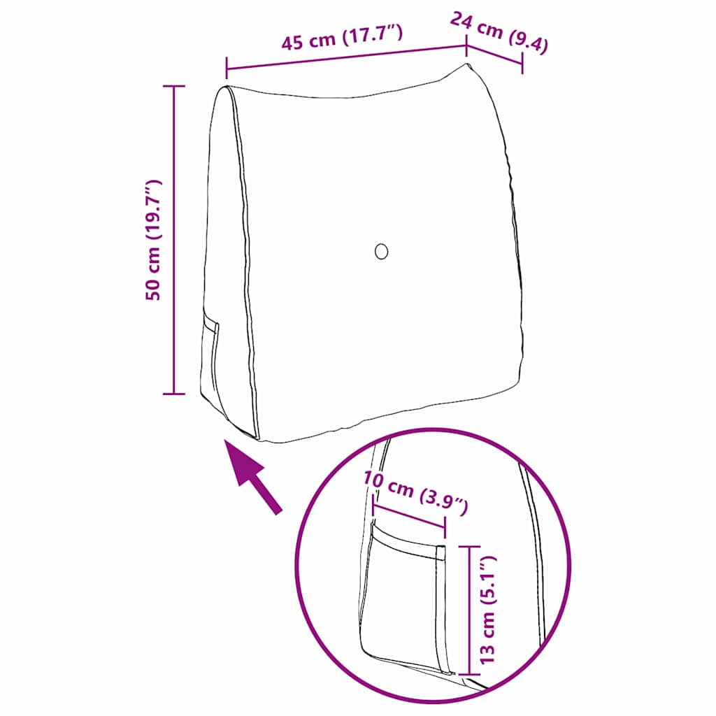 Rugkussen Donkergrijs 45 x 24 x 50 cm Stof image 11