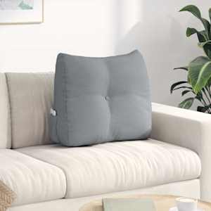 Polštář na záda Světle šedá 60 x 24 x 50 cm textil - obrázek 1
