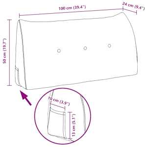 Polštář na záda Oblačno šedá 100 x 24 x 50 cm textil - obrázek 11