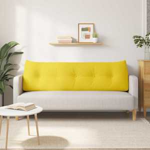 Polštář na záda Světlá žlutá 160 x 24 x 50 cm textil - obrázek 4