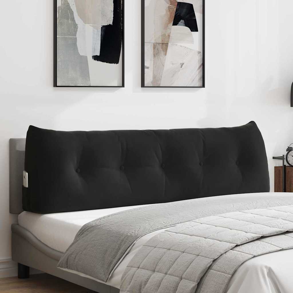 Casă & grădină - Perna pentru spate Negru 160 x 24 x 50 cm Catifea