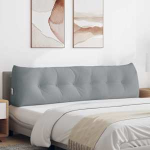 Poglavni vzglavnik Svetlo siva 180 x 24 x 50 cm blago