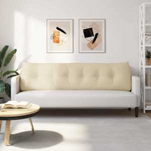 Polštář na záda Krémová 180 x 24 x 50 cm textil - obrázek 4