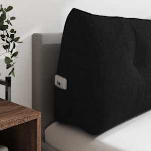 Polštář na záda Černá 200 x 24 x 50 cm textil - obrázek 5