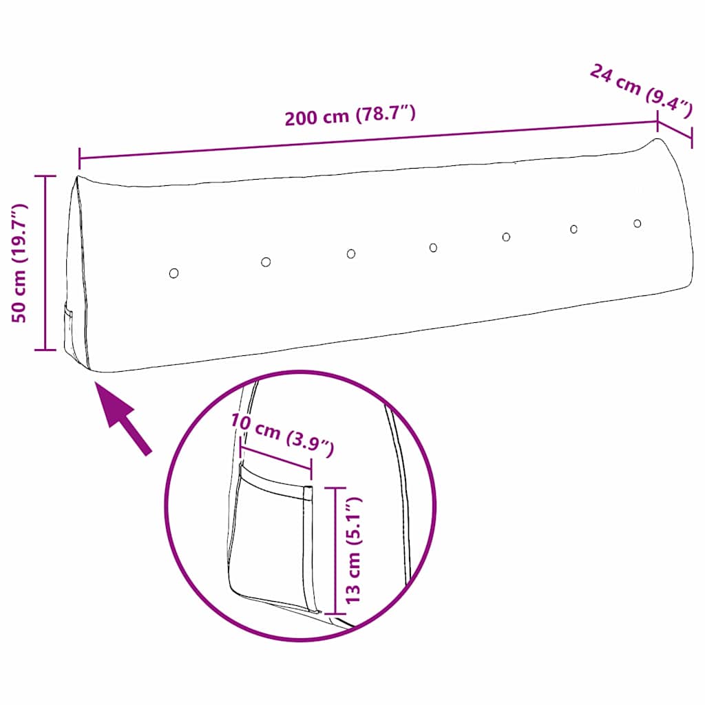 Rugkussen Zwart 200 x 24 x 50 cm Stof image 11