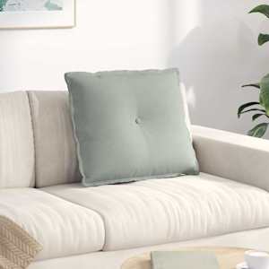 Poglavni vzglavnik Svetlo siva 60 x 50 cm Žametna tkanina