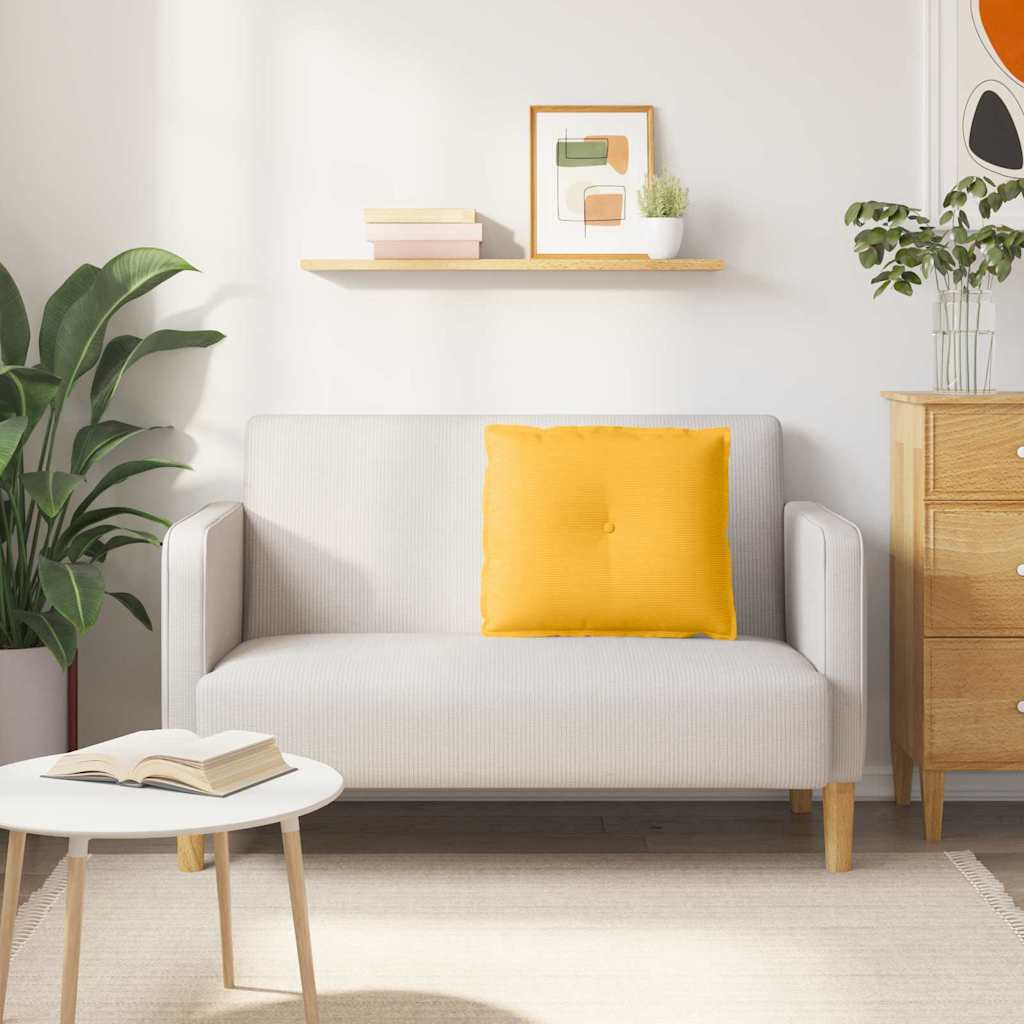 Rugkussen Lichtgeel 60 x 50 cm Cordstof image 4