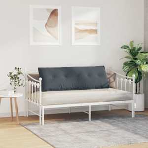 Polštář na záda Tmavě šedá 140 x 50 cm Žebrovaná látka - obrázek 4