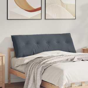 Poglavni vzglavnik Temno siva 140 x 50 cm Žametna tkanina