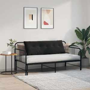 Polštář na záda Černá 140 x 50 cm Žebrovaná látka - obrázek 4