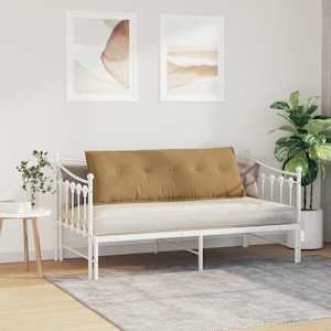 Polštář na záda Hnědá 140 x 50 cm Žebrovaná látka - obrázek 4