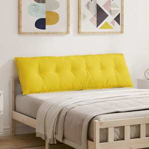 Polštář na záda Světlá žlutá 160 x 19 x 50 cm textil - obrázek 1
