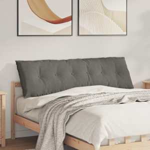 Polštář na záda Světle šedá 160 x 50 cm Žebrovaná látka - obrázek 1