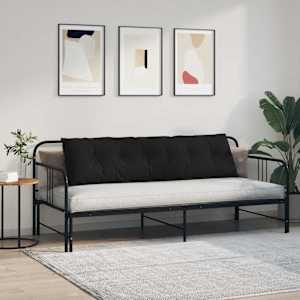 Polštář na záda Černá 180 x 19 x 50 cm textil - obrázek 4