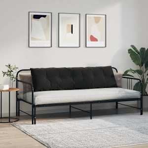 Polštář na záda Černá 180 x 50 cm Žebrovaná látka - obrázek 4