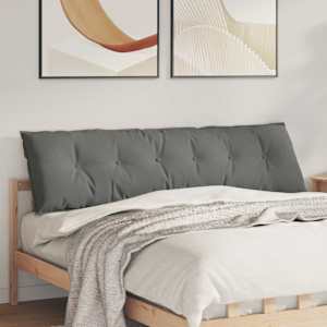 Polštář na záda Tmavě šedá 180 x 50 cm Mikrovlákno - obrázek 1