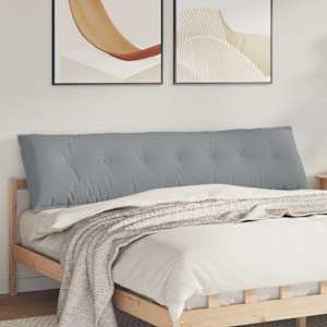 Polštář na záda Světle šedá 200 x 19 x 50 cm textil - obrázek 1