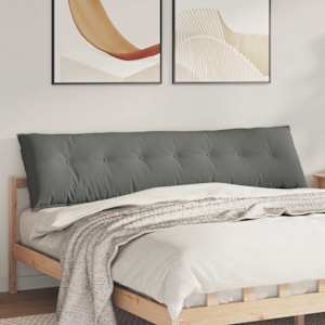 Polštář na záda Tmavě šedá 200 x 50 cm Mikrovlákno - obrázek 1