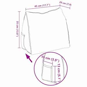 Polštář na záda Krémová 45 x 20 x 35 cm textil - obrázek 11