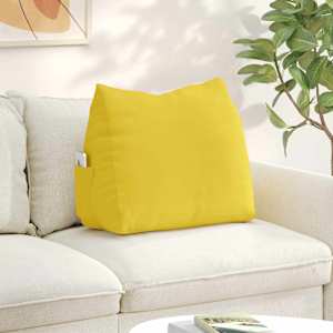 Polštář na záda Světlá žlutá 60 x 20 x 50 cm textil - obrázek 1