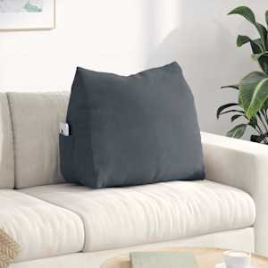 Poglavni vzglavnik Temno siva 60 x 20 x 50 cm Žametna tkanina