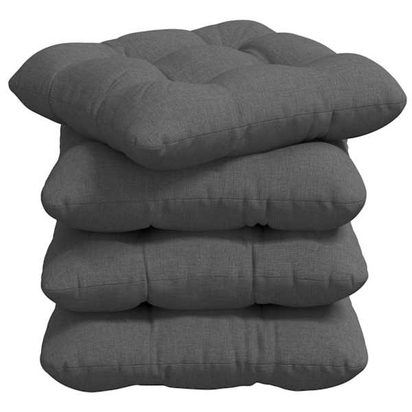 vidaXL Istumispatjad 4 tk kangas Tumehall 40 x 40 x 12 cm